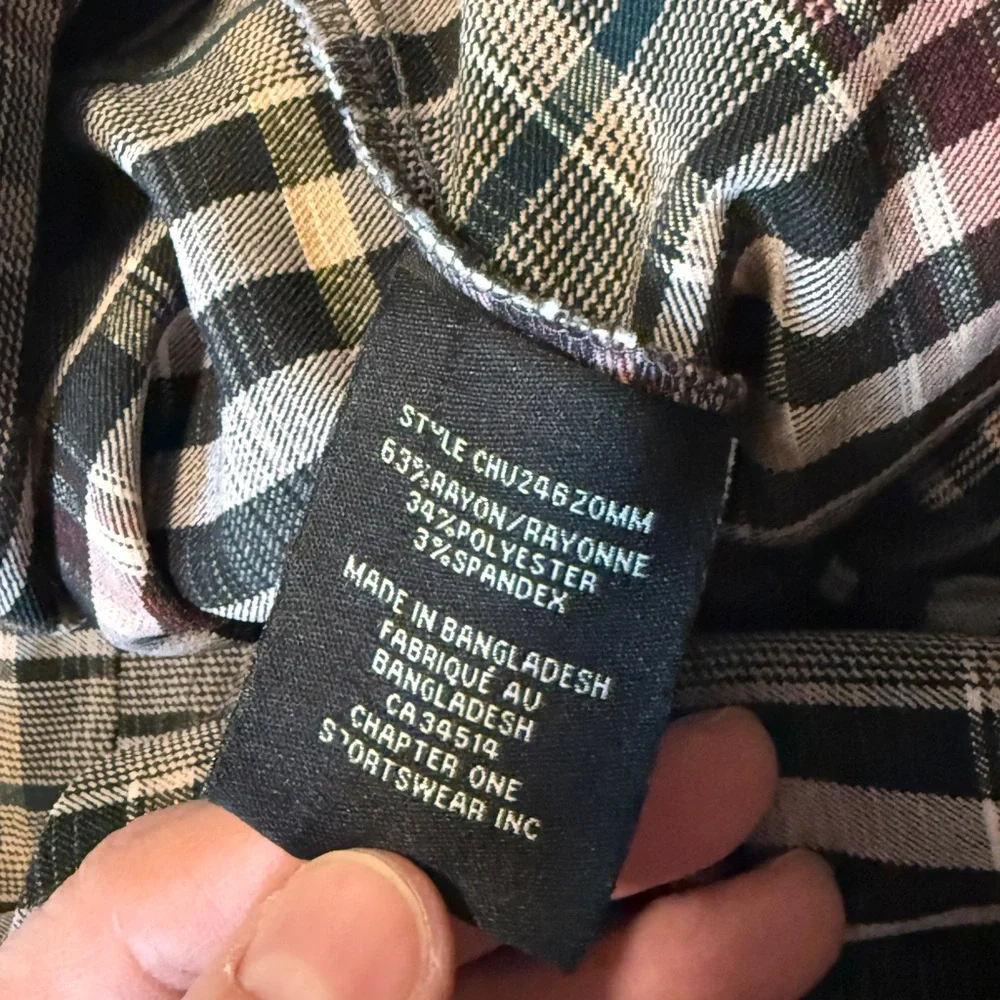 Jules & Leopold Plaid Tie Waist Pants XL Ankle Career Trouser
